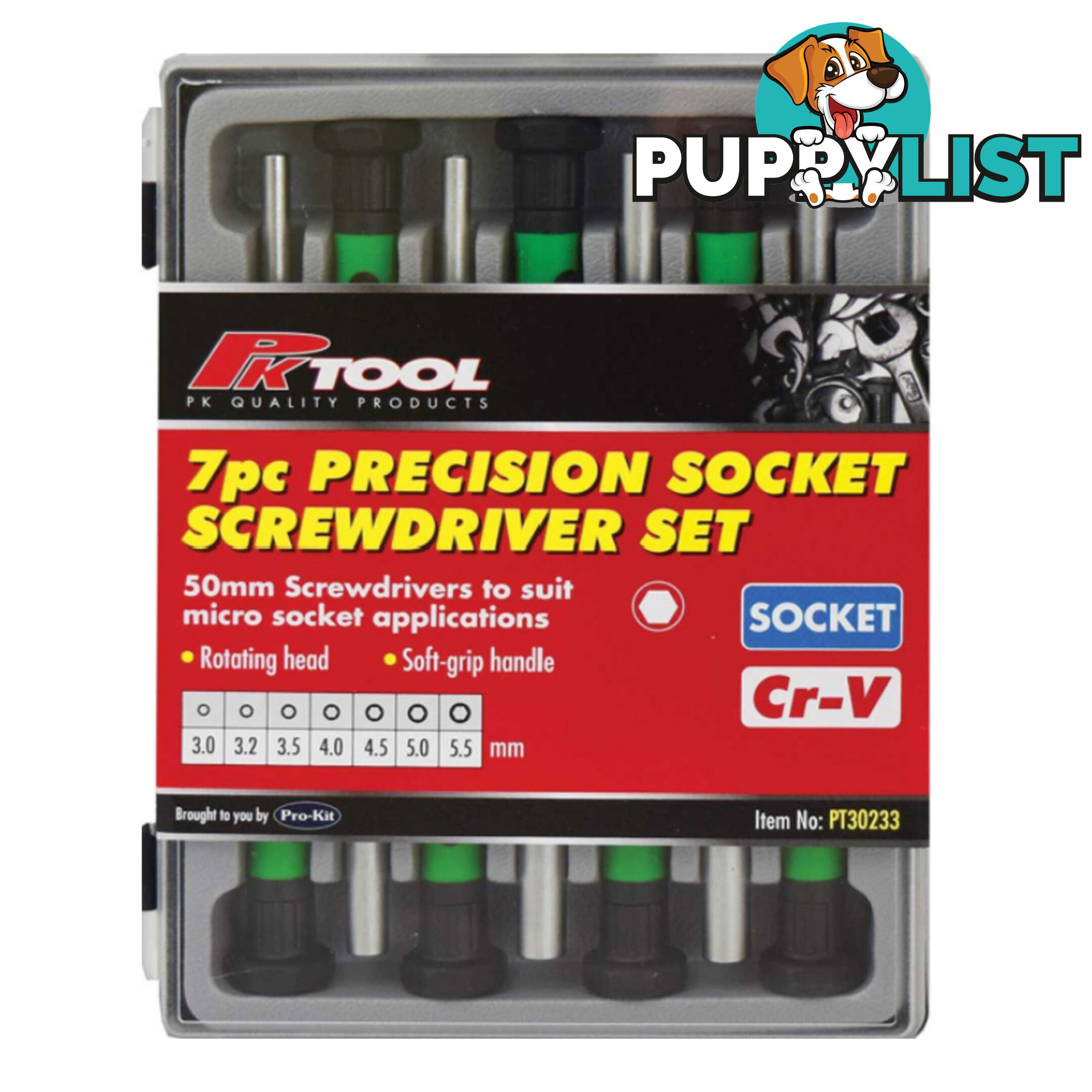 Precision Socket Screwdriver 7pc Set 3.0  - 5.5mm SKU - PT30233