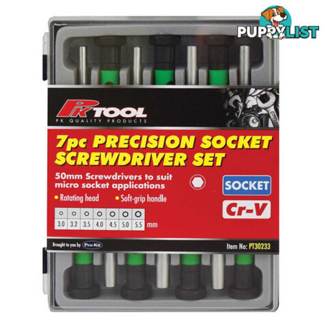 Precision Socket Screwdriver 7pc Set 3.0  - 5.5mm SKU - PT30233