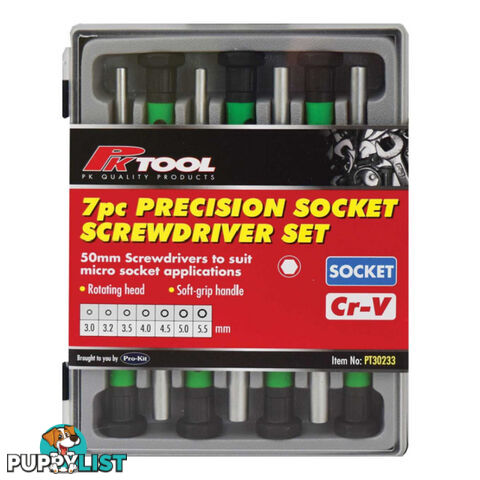 Precision Socket Screwdriver 7pc Set 3.0  - 5.5mm SKU - PT30233