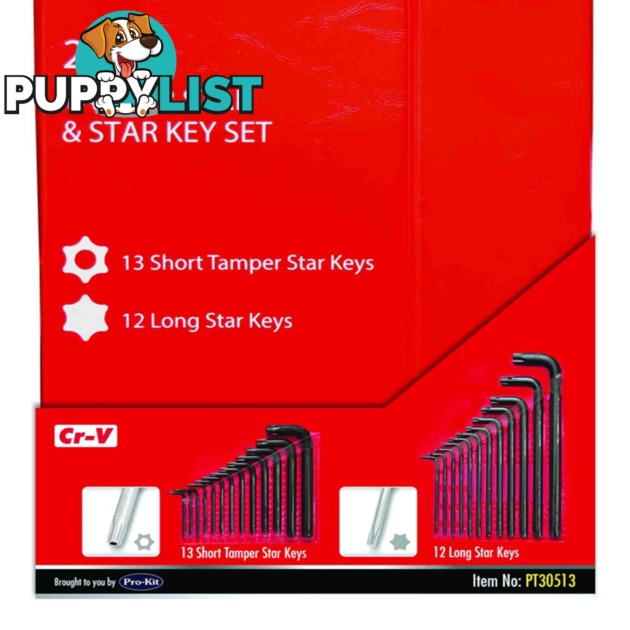 PK Tools Short Tamper Star and Long Star Key 25pc Set SKU - PT30513