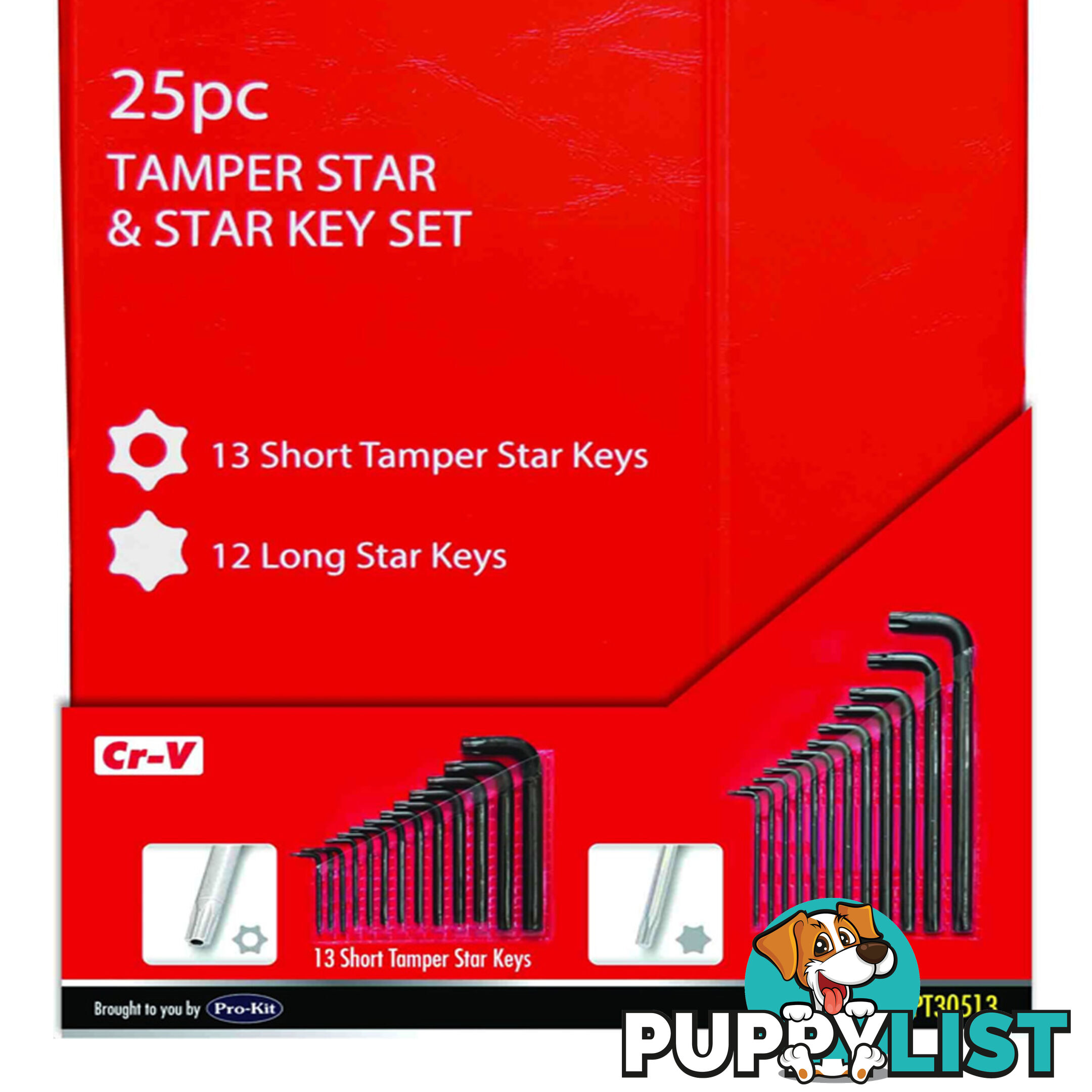 PK Tools Short Tamper Star and Long Star Key 25pc Set SKU - PT30513