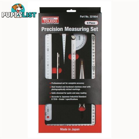 Toledo Precision Measuring Set  - 6 Pc Stainless Steel Japanese Standard B 7516 SKU - 321904