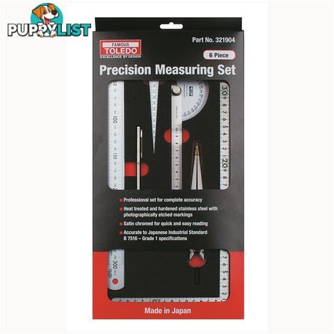 Toledo Precision Measuring Set  - 6 Pc Stainless Steel Japanese Standard B 7516 SKU - 321904