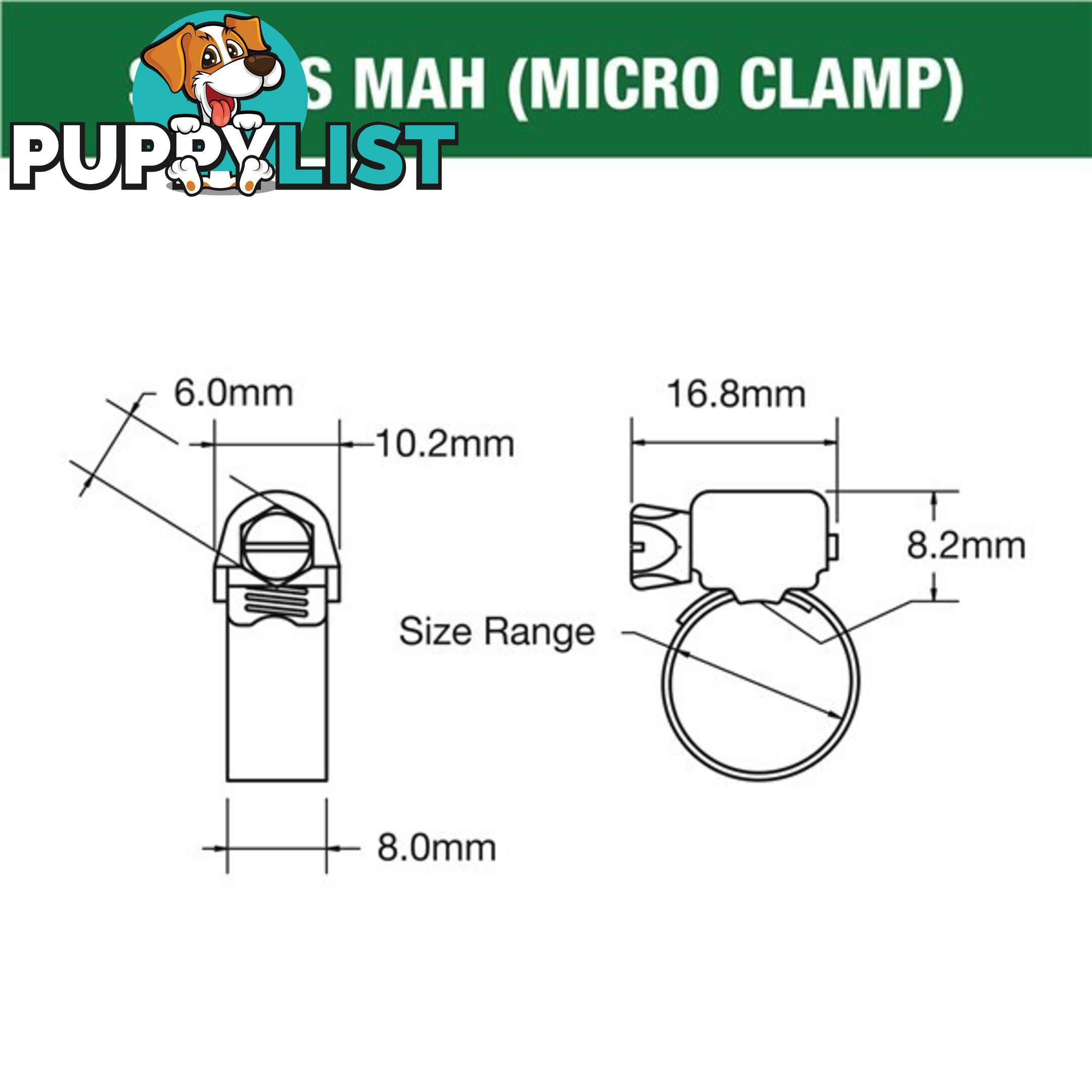 Tridon Full S. Steel Hose Clamp 11mm â 22mm Micro Perforated Band 10pk SKU - MAH006P