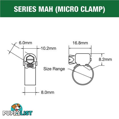 Tridon Full S. Steel Hose Clamp 11mm â 22mm Micro Perforated Band 10pk SKU - MAH006P