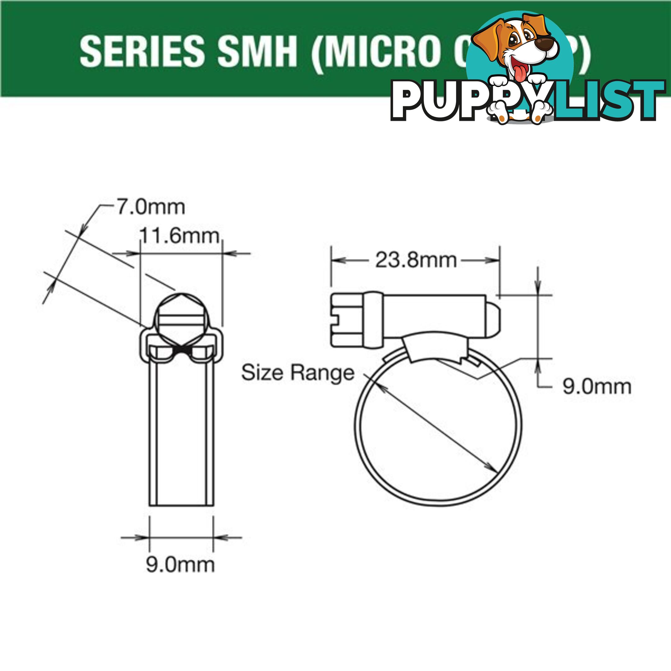 Tridon Regular Hose Clamp 13mm  - 25mm Solid Band Part Stainless 10pk SKU - SHS008P