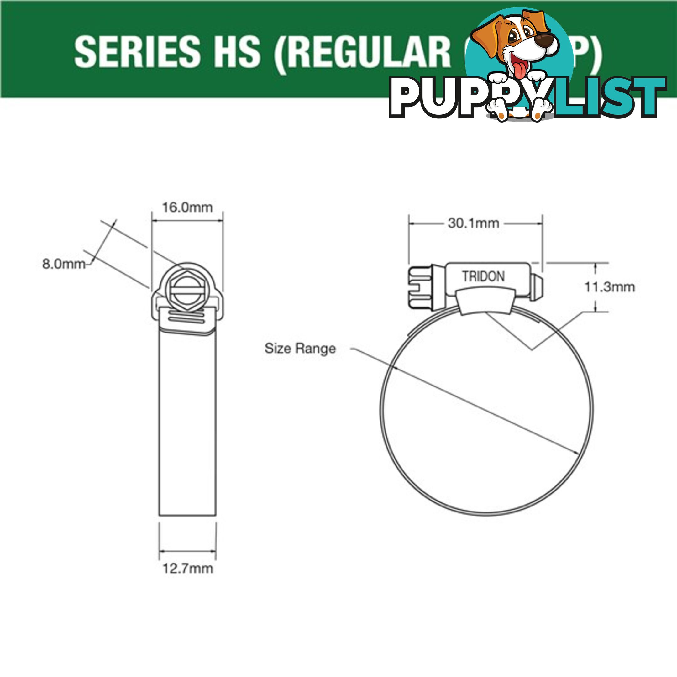 Tridon Part S. Steel Hose Clamps 133mm â 178mm Perforated Band 10pk SKU - HS104P