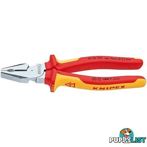 Knipex 200mm High Leverage Combination Pliers  - 1000V VDE SKU - 206200