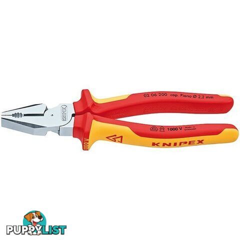 Knipex 200mm High Leverage Combination Pliers  - 1000V VDE SKU - 206200