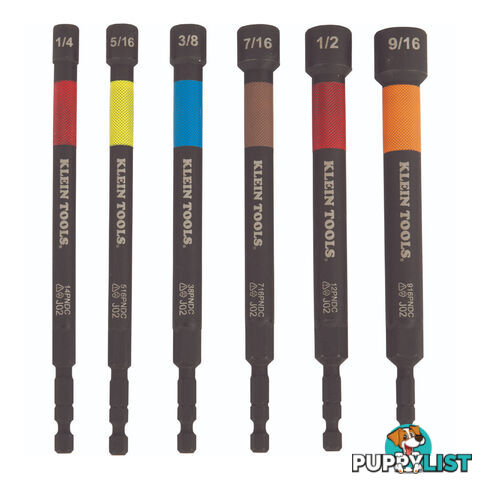 Klein Tool Magnetic Colour- Coded Power Nut Setters 6pc SKU - 32930