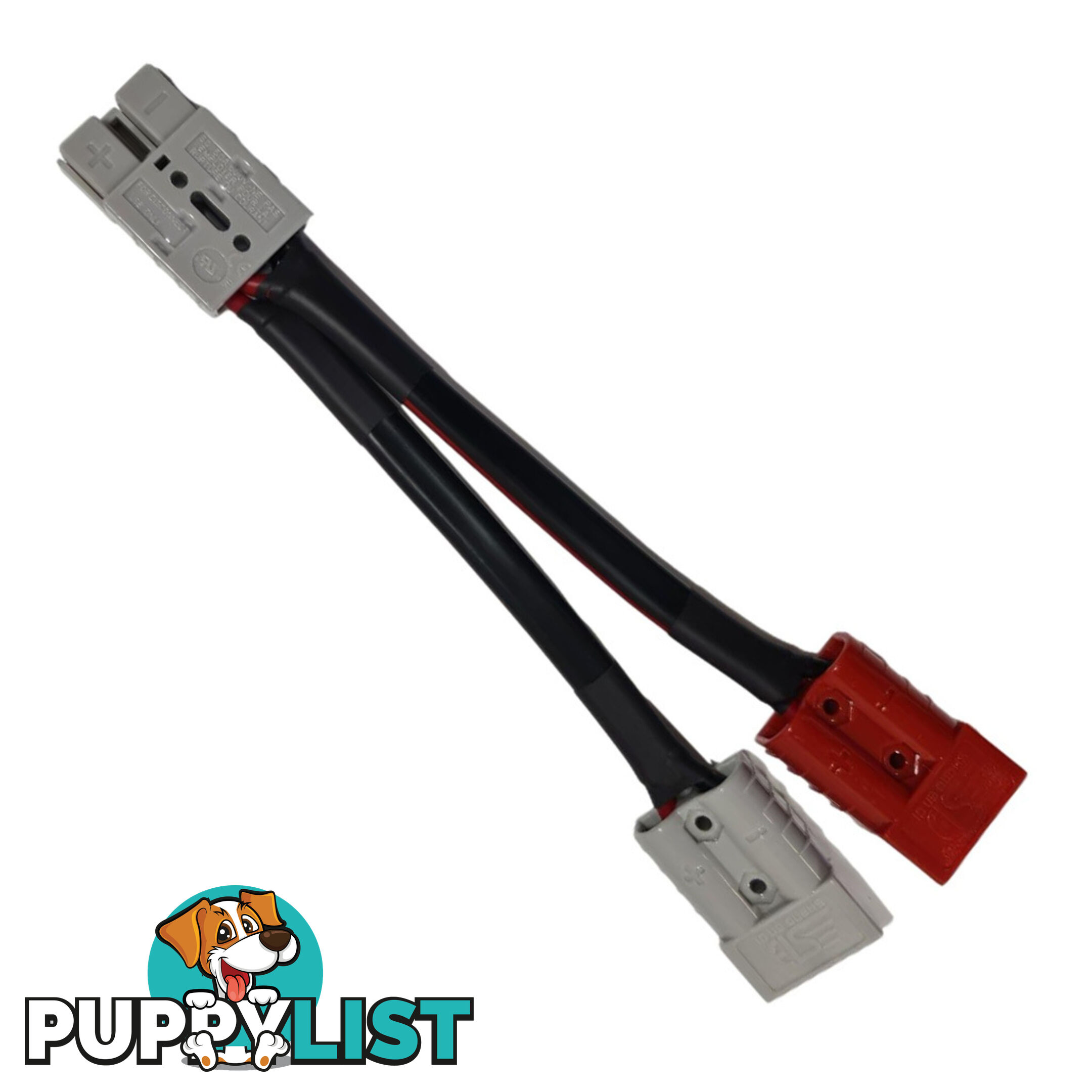 50 amp Anderson Plug Grey to 50 amp Anderson Plug Red, Grey Splitter SKU - 50agrey-50agrey50ared