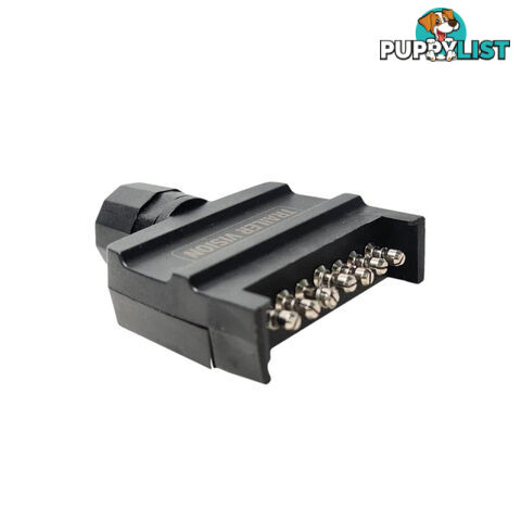 Trailer Vision 7 Pin Flat Male Plug   7 Pin Female Socket with Terminal Springs SKU - TV106FTV105F