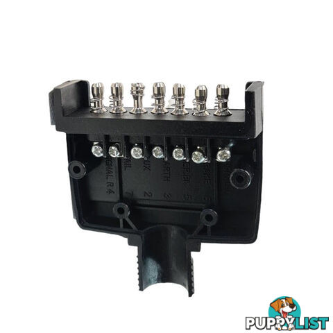 Trailer Vision 7 Pin Flat Male Plug   7 Pin Female Socket with Terminal Springs SKU - TV106FTV105F