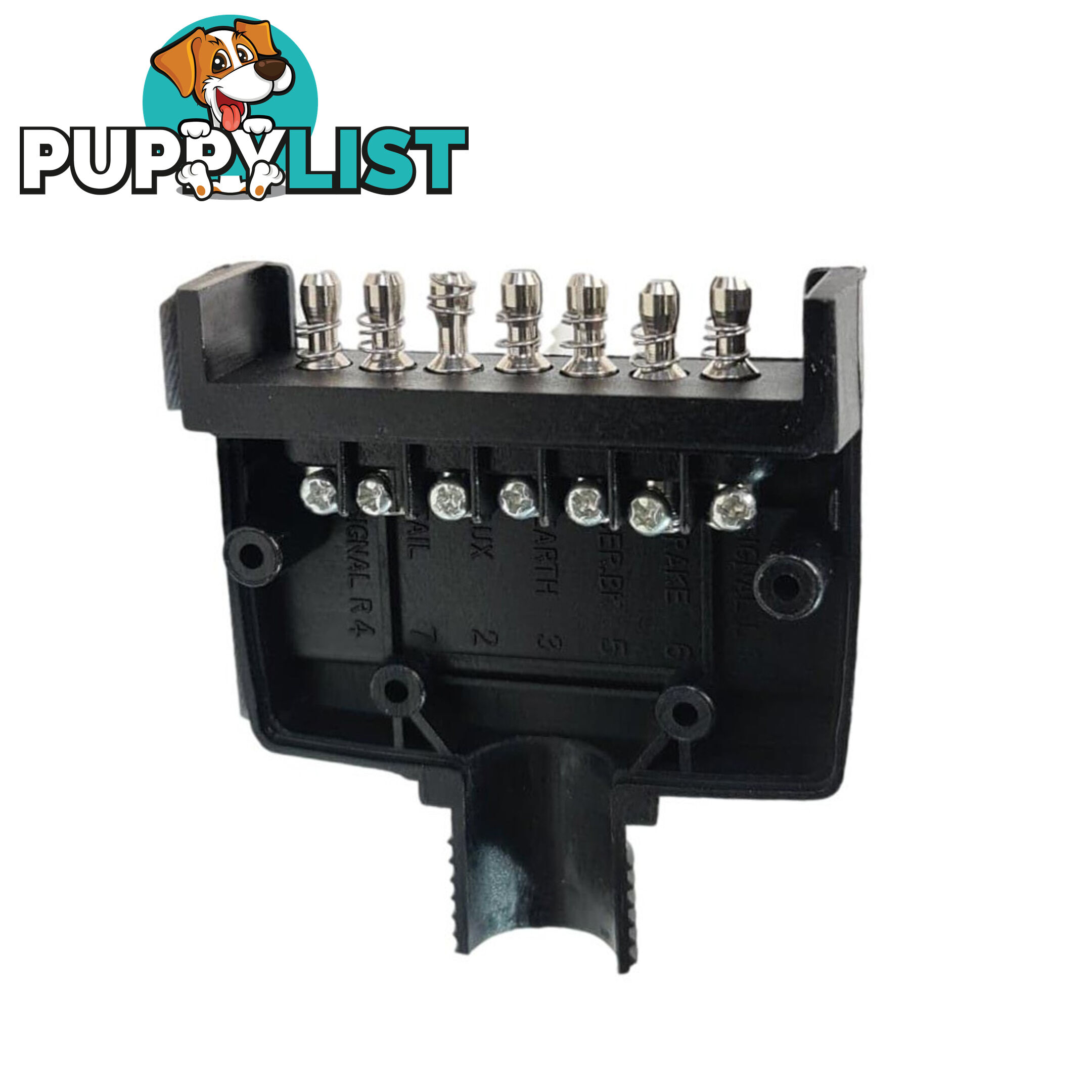 Trailer Vision 7 Pin Flat Male Plug   7 Pin Female Socket with Terminal Springs SKU - TV106FTV105F