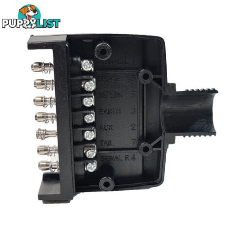 Trailer Vision 7 Pin Flat Male Plug   7 Pin Female Socket with Terminal Springs SKU - TV106FTV105F