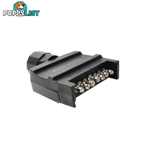 Trailer Vision 7 Pin Flat Male Plug   7 Pin Female Socket with Terminal Springs SKU - TV106FTV105F