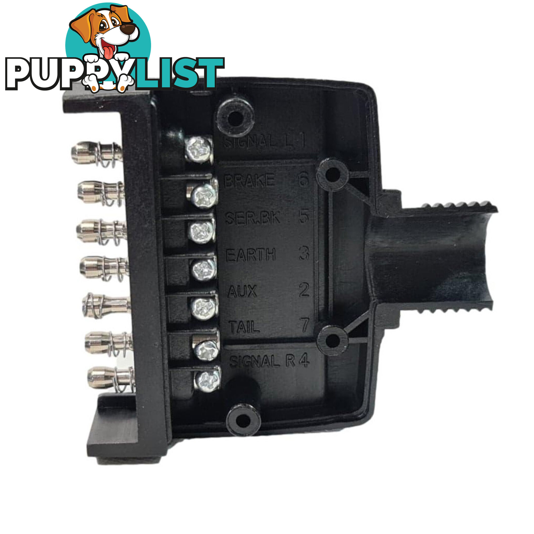 Trailer Vision 7 Pin Flat Male Plug   7 Pin Female Socket with Terminal Springs SKU - TV106FTV105F