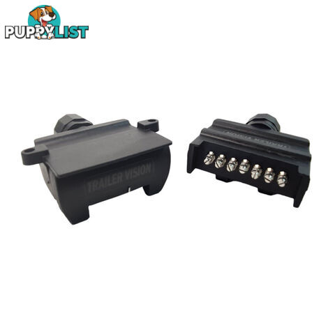 Trailer Vision 7 Pin Flat Male Plug   7 Pin Female Socket with Terminal Springs SKU - TV106FTV105F