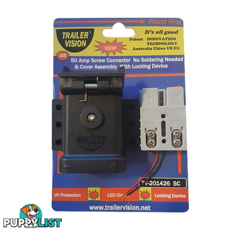 Trailer Vision 50 amp Top Mount with LED Screw Connector Anderson Plug SKU - TV201426SC