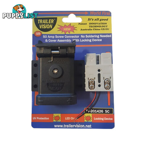 Trailer Vision 50 amp Top Mount with LED Screw Connector Anderson Plug SKU - TV201426SC