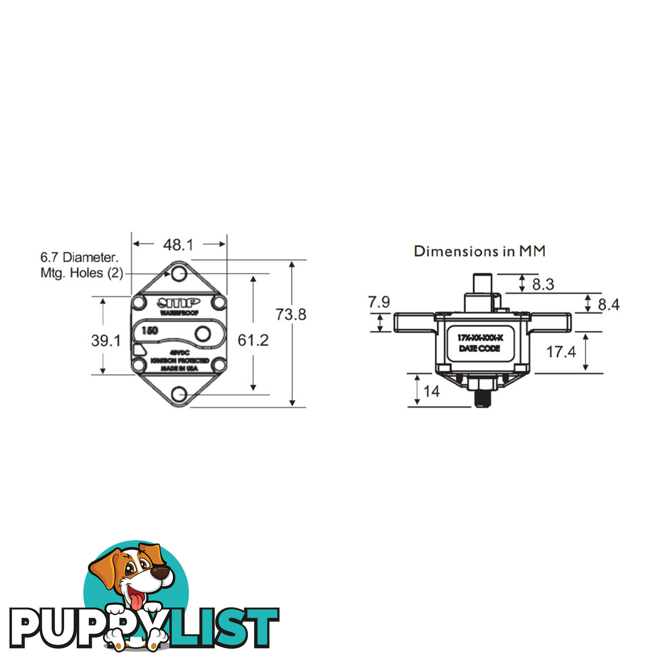 MP (USA Brand) 12/24v Circuit Breakers 25-250 amp Genuine