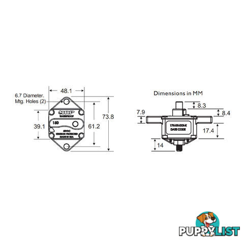 MP (USA Brand) 12/24v Circuit Breakers 25-250 amp Genuine