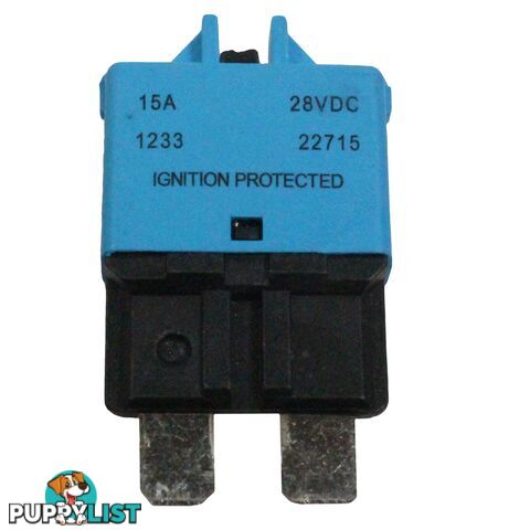 Bussman 15amp 12-24V Resettable Blade Fuse Circuit Breaker Manual Reset SKU - 10362