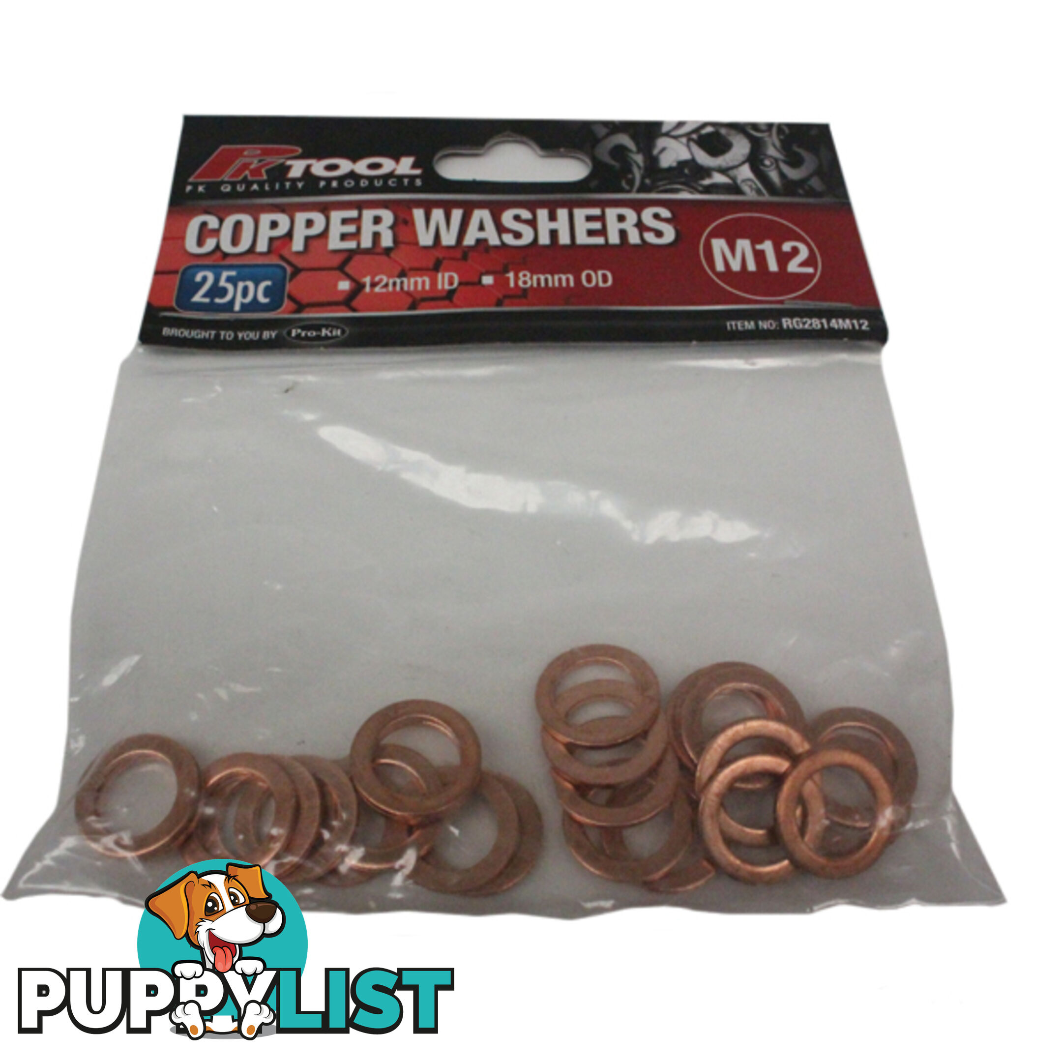 Copper Washers 12mm ID  - 18mm OD 25pc pack SKU - RG2814M12