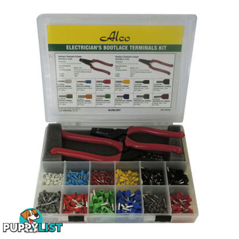 Electricians Bootlace Terminal Kit 802pc 0.5mm2  - 16mm2 ALCO inc Tools SKU - ALCBLCKIT