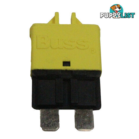 Bussman 20 amp 12-24V Resettable Blade Fuse Circuit Breaker Manual Reset SKU - 10366