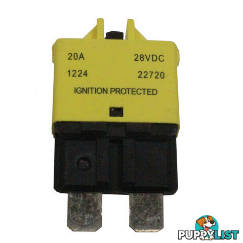 Bussman 20 amp 12-24V Resettable Blade Fuse Circuit Breaker Manual Reset SKU - 10366