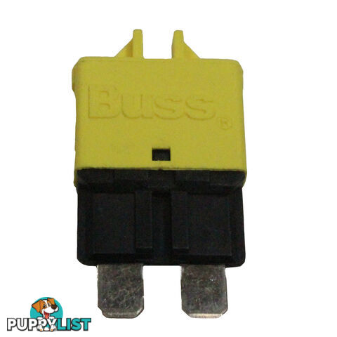 Bussman 20 amp 12-24V Resettable Blade Fuse Circuit Breaker Manual Reset SKU - 10366