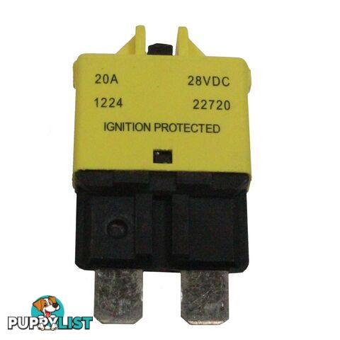 Bussman 20 amp 12-24V Resettable Blade Fuse Circuit Breaker Manual Reset SKU - 10366