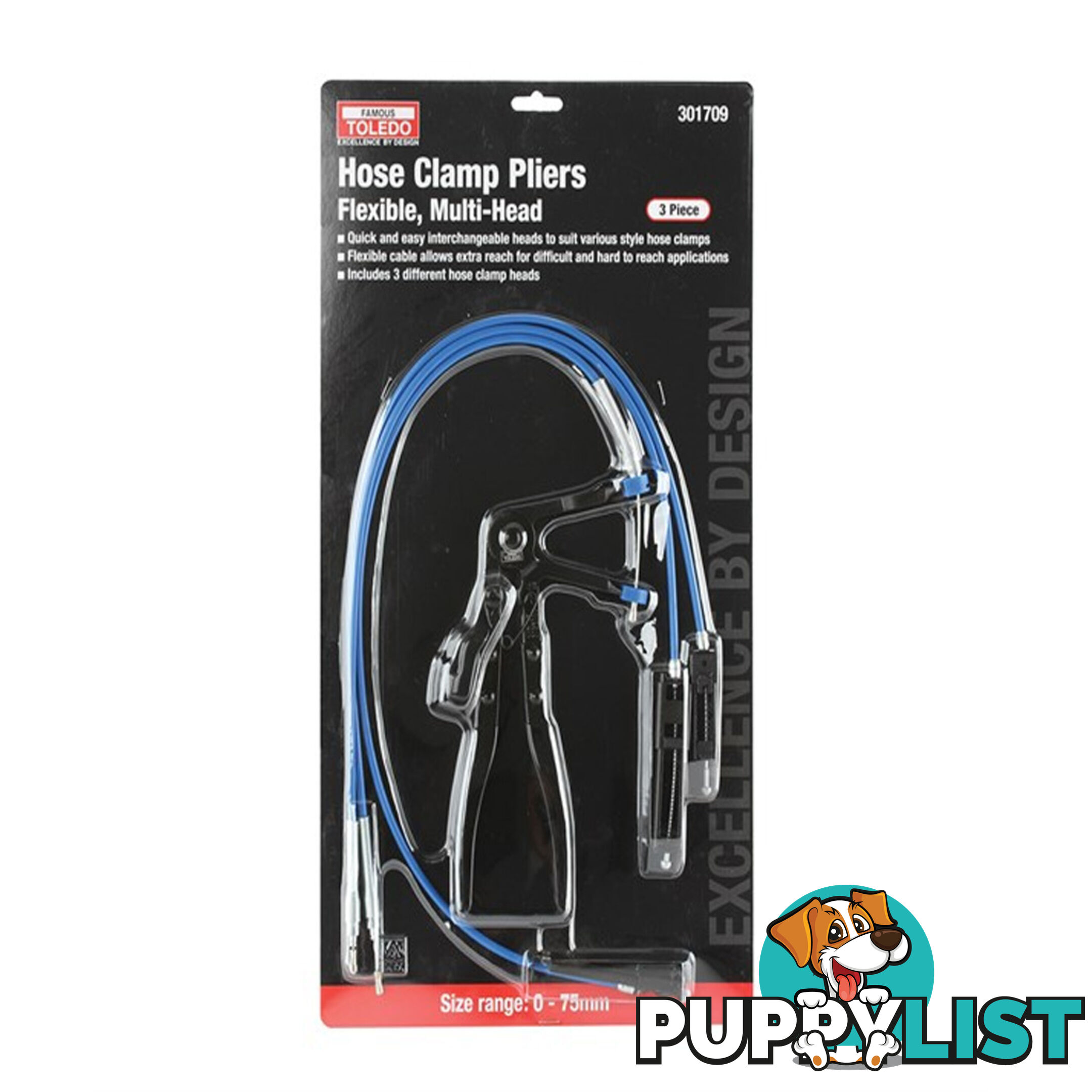 Toledo Hose Clamp Pliers Flexible Multi-Head 3pc SKU - 301709