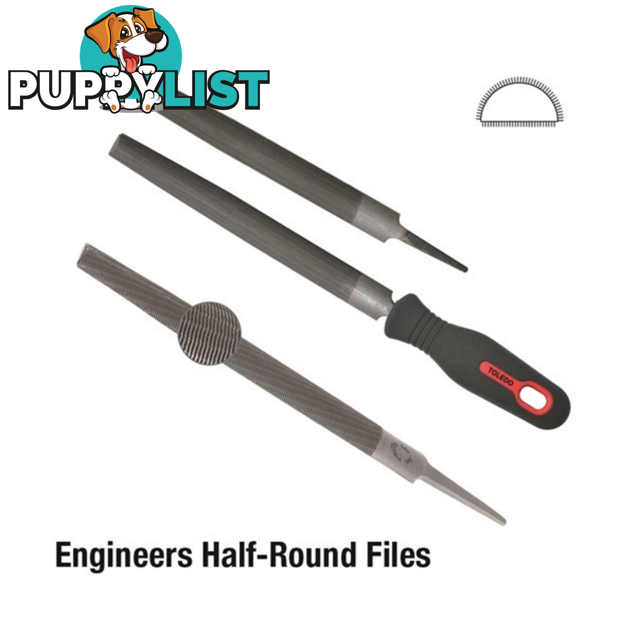 Toledo Half Round File Second Cut  - 350mm SKU - 14HR02CD