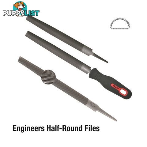 Toledo Half Round File Bastard  - 100mm SKU - 04HR01CD