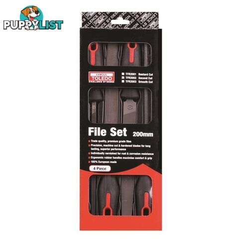 Toledo File Set Second Cut  - 200mm 4 Pc SKU - TFR2002