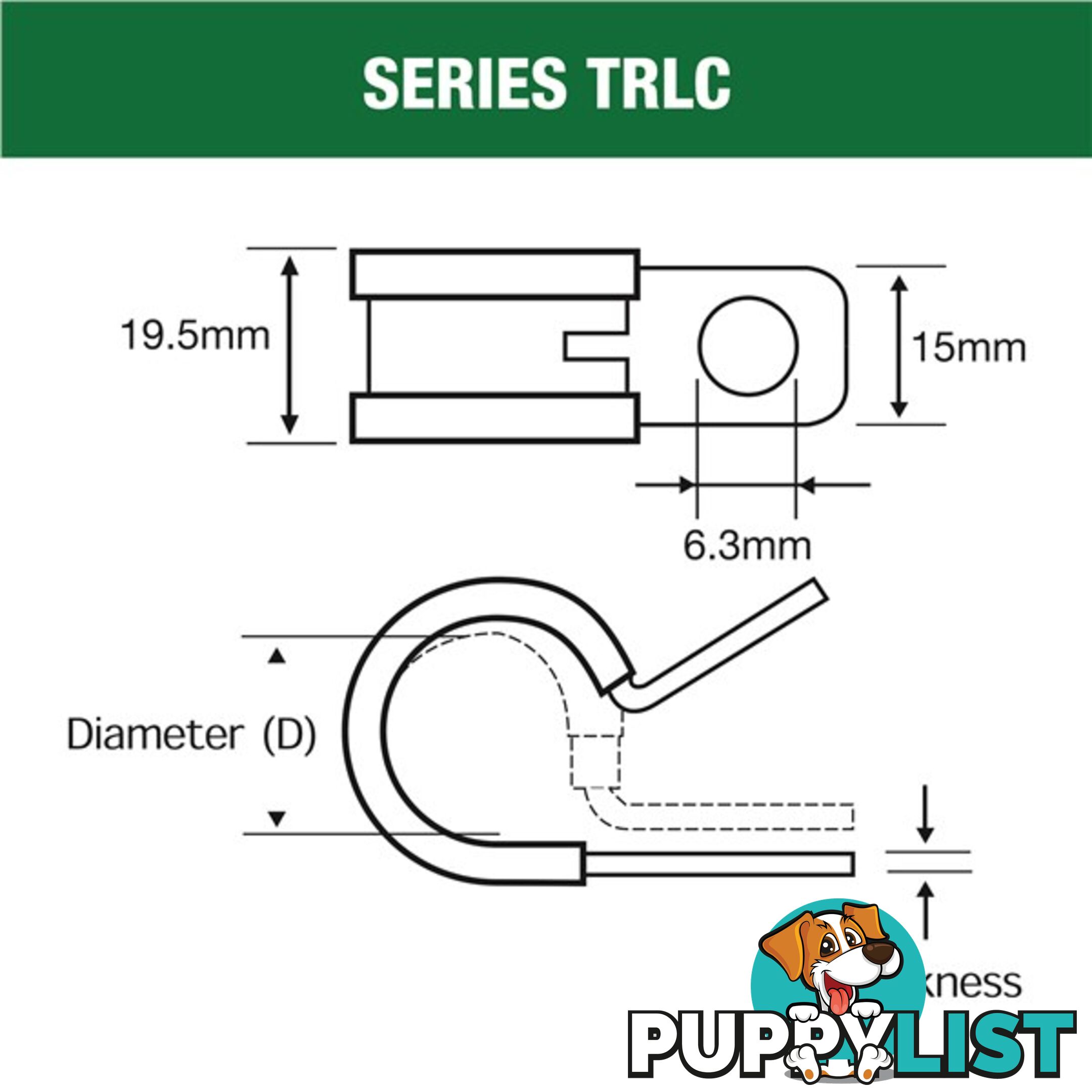 Tridon Rubber Lined Hose Clamp 39mm Zinc Plated 10 pk SKU - TRLC39P