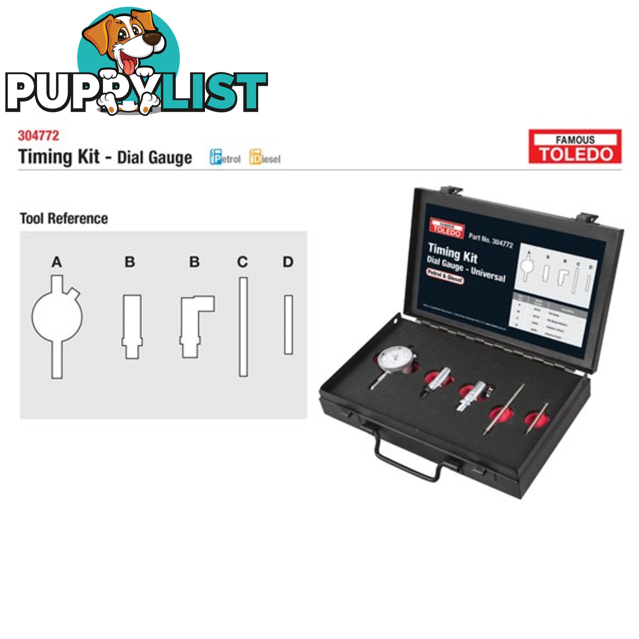 Toledo Timing Tool Kit  - Universal Suits Diesel and Petrol Engines SKU - 304772