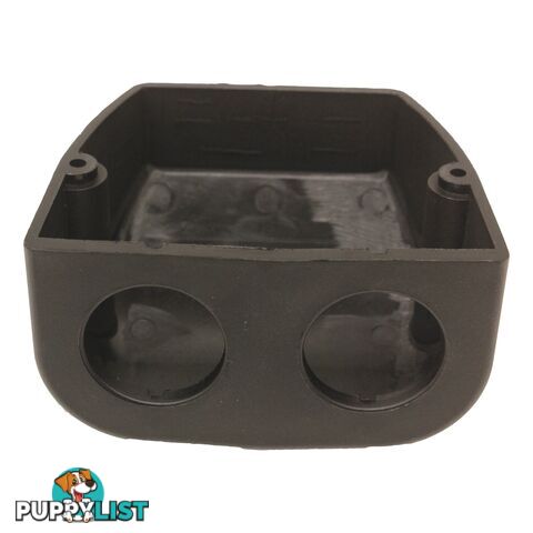 Twin Hole Surface Mount Duel Inlet Socket Heavy Duty Plastic 30mm Diameter SKU - BB-Twindome