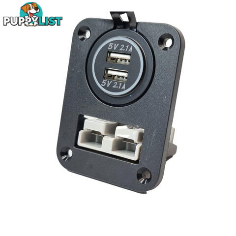 50 amp Anderson Plug and Dual USB Panel Mount Assembly SKU - AR0250aUSB