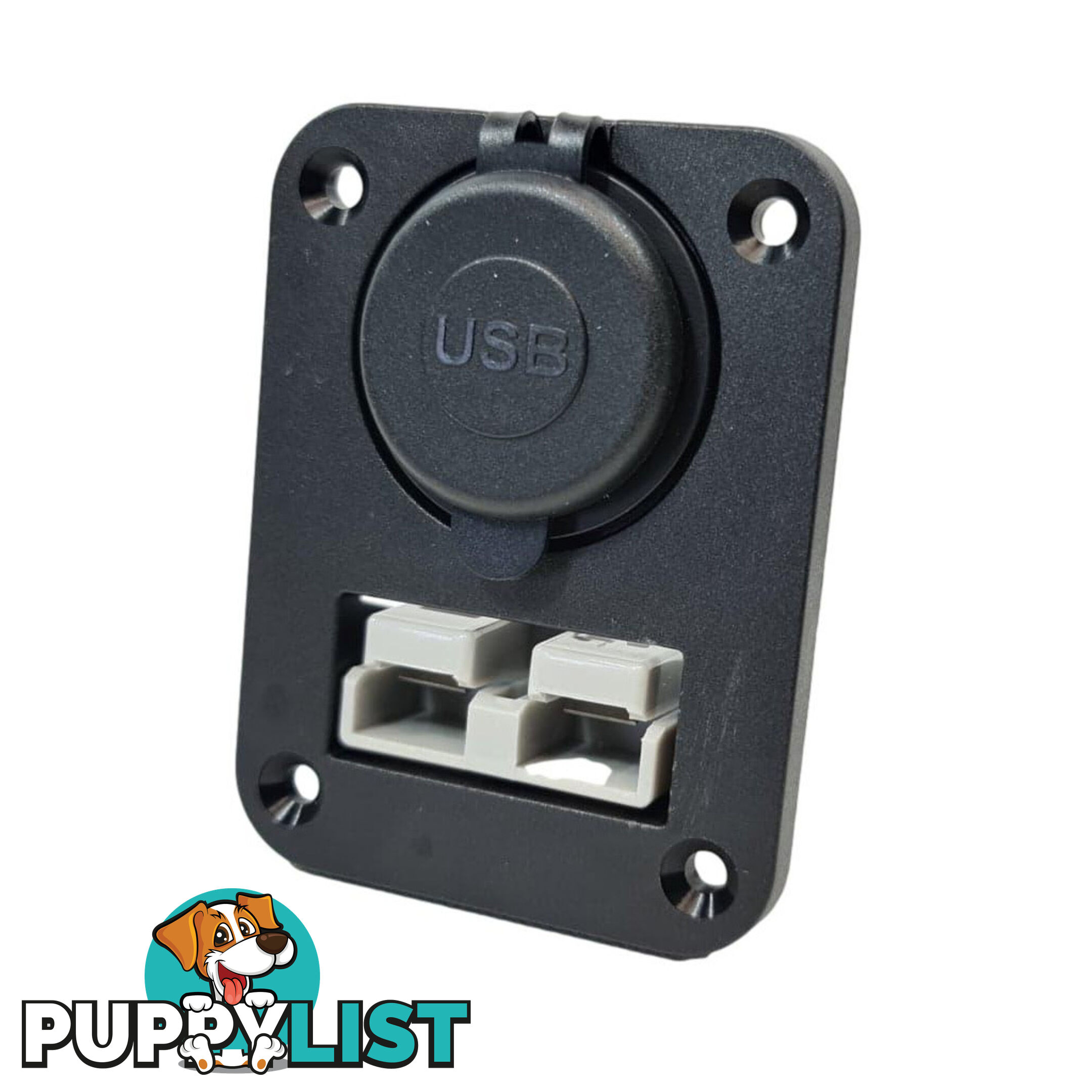 50 amp Anderson Plug and Dual USB Panel Mount Assembly SKU - AR0250aUSB