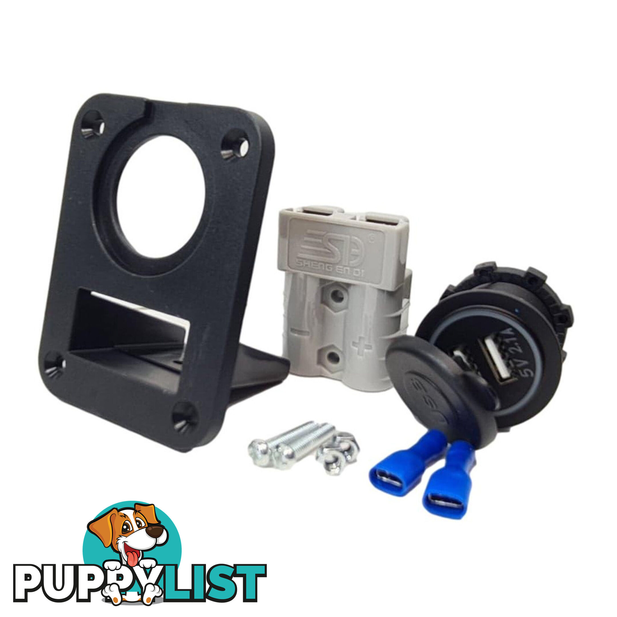 50 amp Anderson Plug and Dual USB Panel Mount Assembly SKU - AR0250aUSB