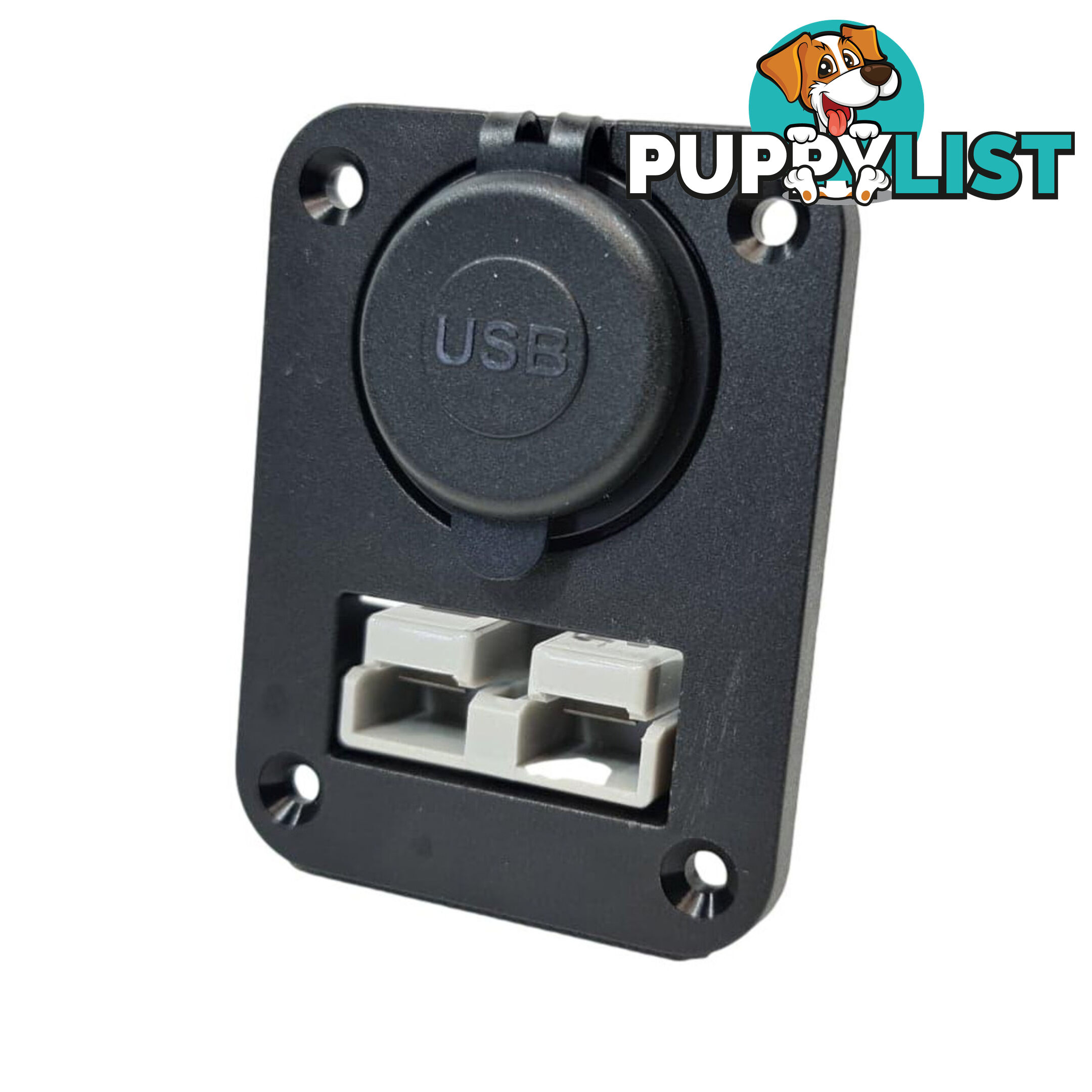 50 amp Anderson Plug and Dual USB Panel Mount Assembly SKU - AR0250aUSB