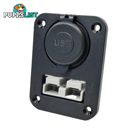 50 amp Anderson Plug and Dual USB Panel Mount Assembly SKU - AR0250aUSB