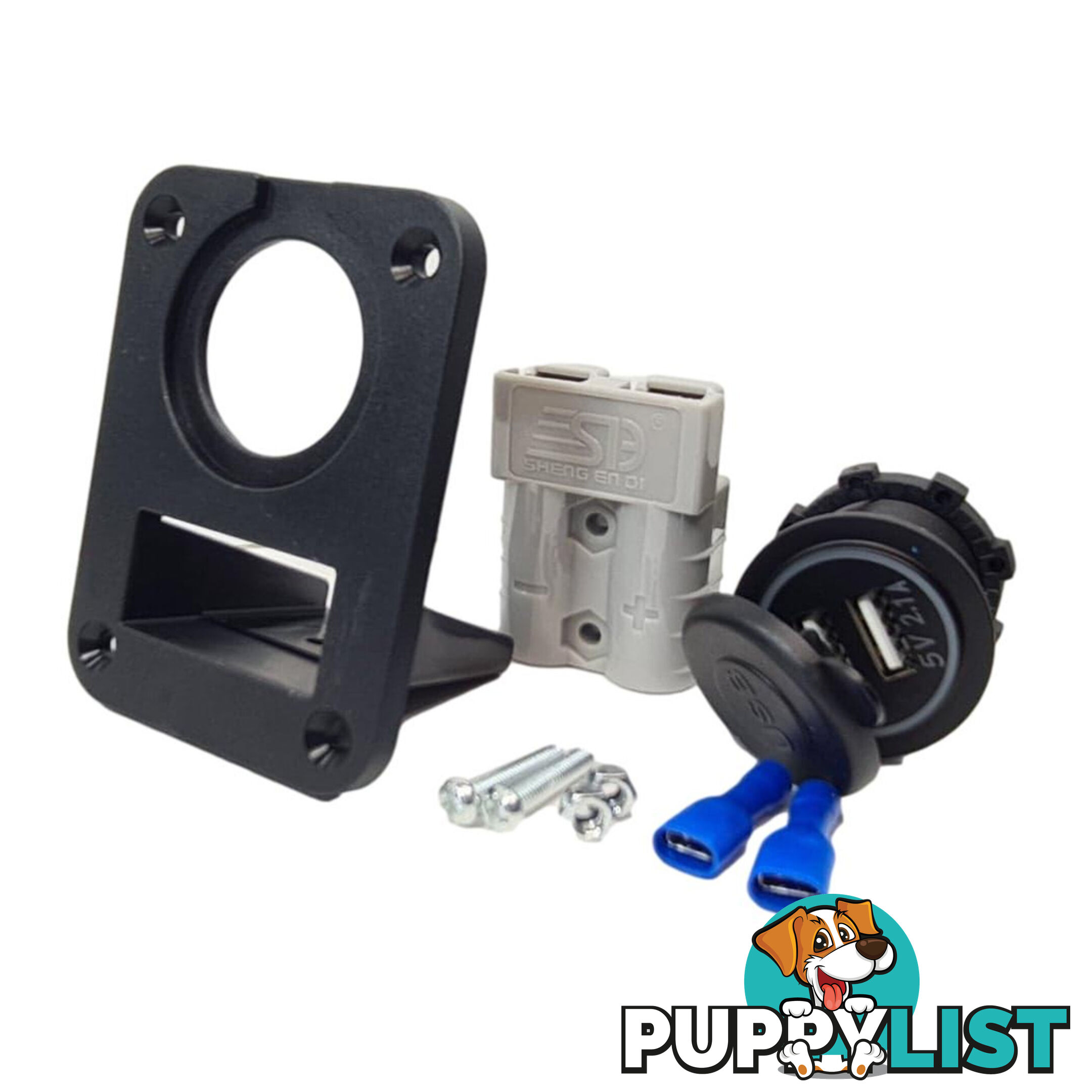 50 amp Anderson Plug and Dual USB Panel Mount Assembly SKU - AR0250aUSB