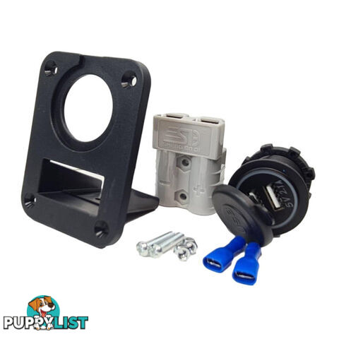 50 amp Anderson Plug and Dual USB Panel Mount Assembly SKU - AR0250aUSB