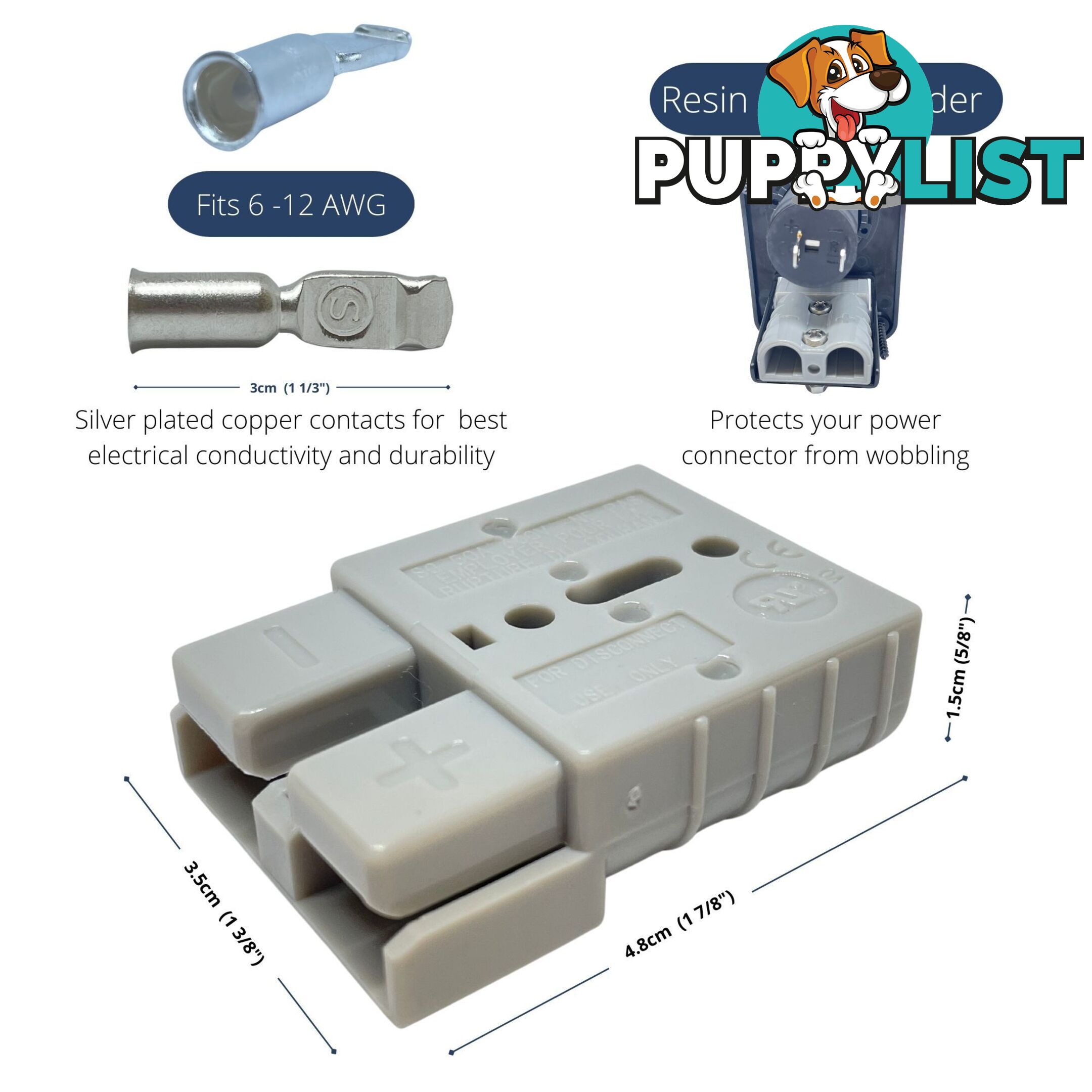 50 amp Anderson Plug and Dual USB Panel Mount Assembly SKU - AR0250aUSB