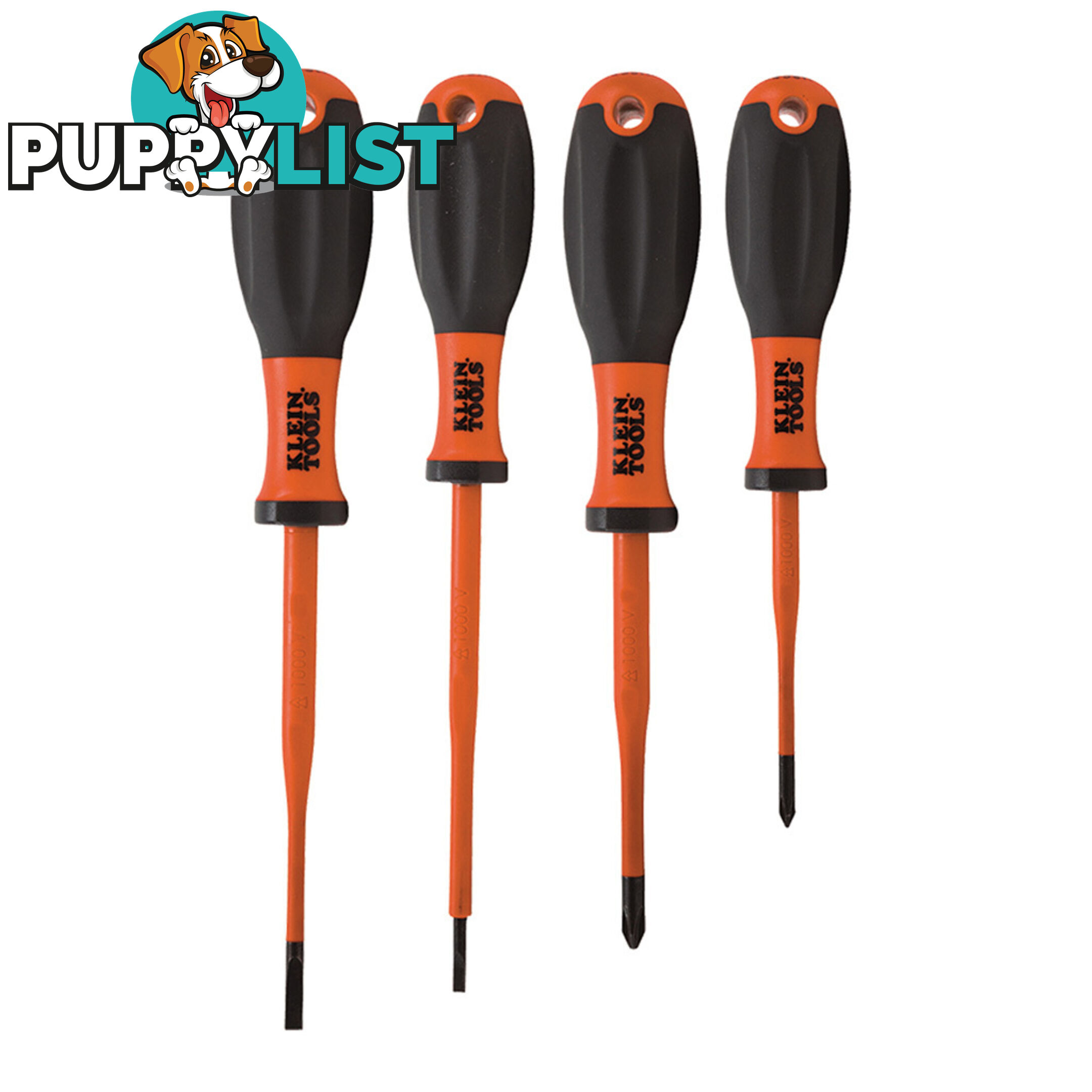 Klein 4pc Screwdriver Slim Profile Insulated 1000V 2 x Philips 2 x Slotted SKU - 32690-INS