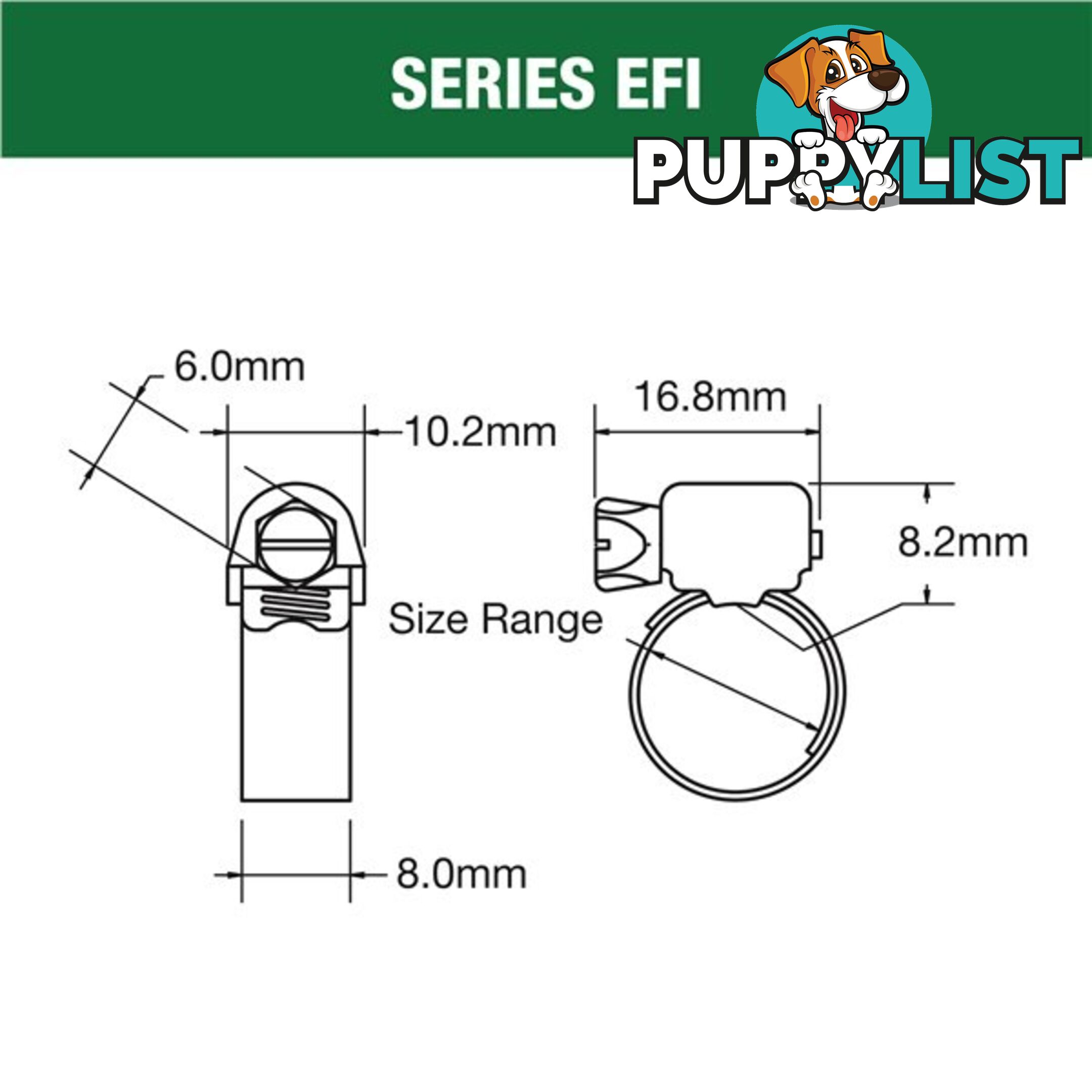 Tridon Extended Tang Micro Hose Clamp Pack 7mm  - 15mm 10pk SKU - EFI004P